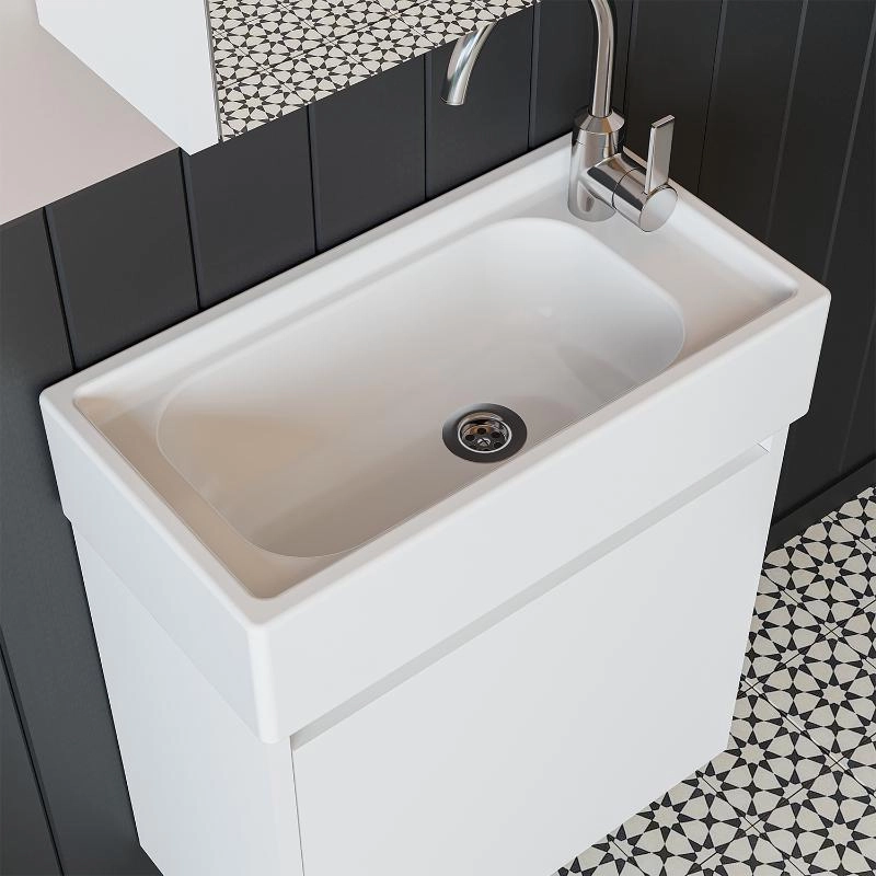 Mobile bagno sospeso lavabo incasso 50 cm bianco Drift