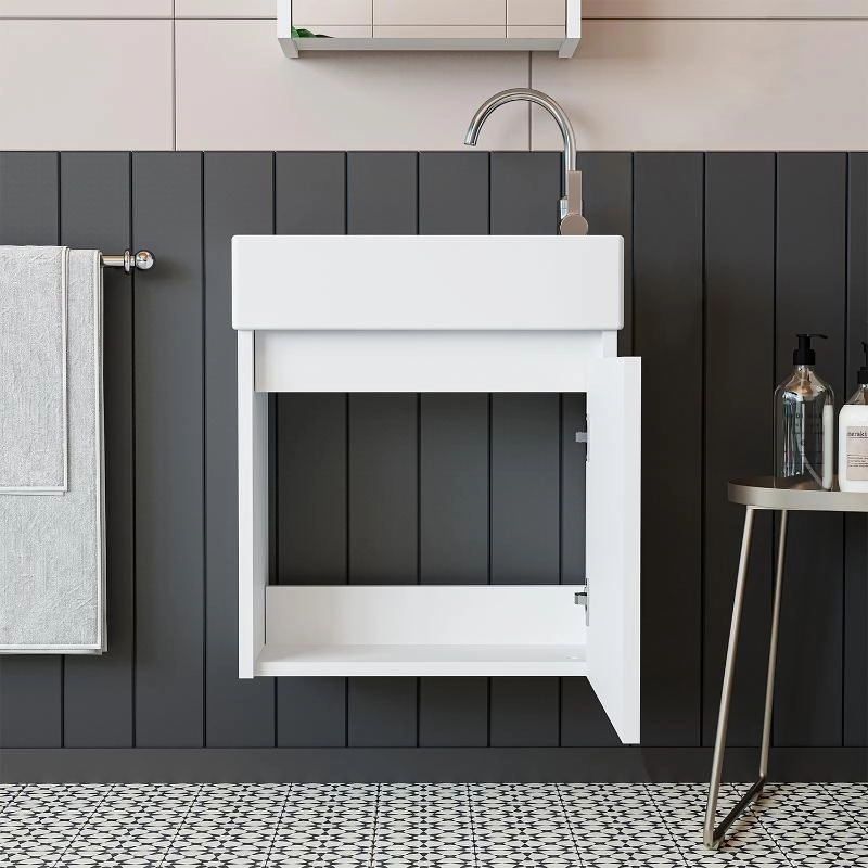Mobile bagno sospeso lavabo incasso 50 cm bianco Drift
