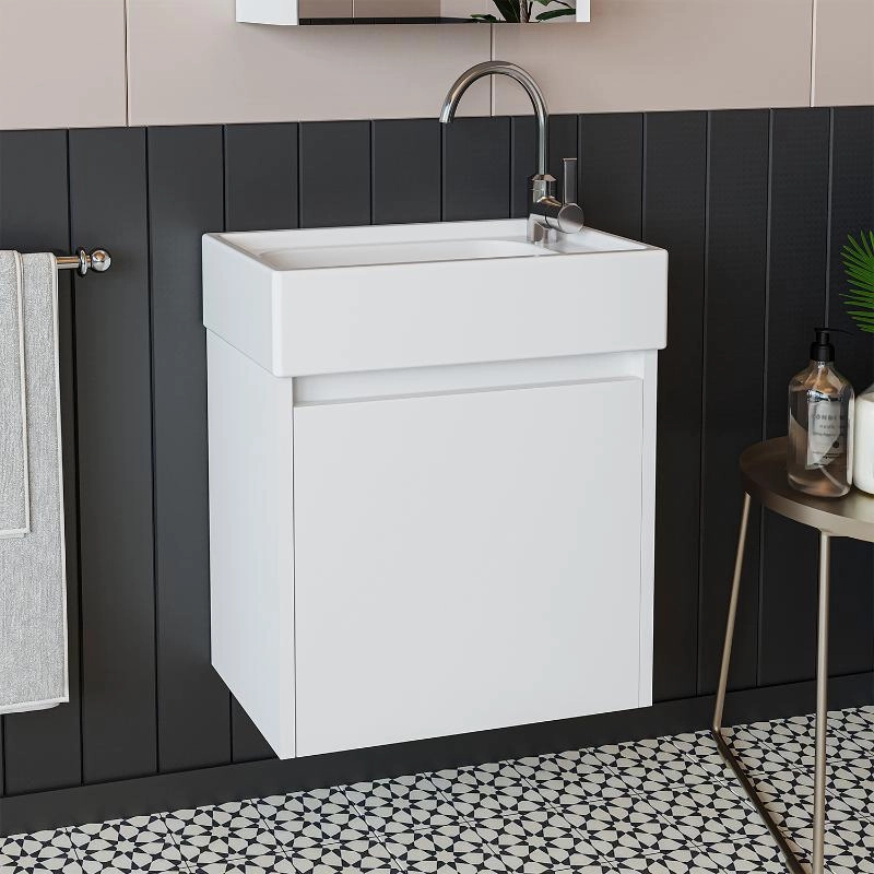 Mobile bagno sospeso lavabo incasso 50 cm bianco Drift