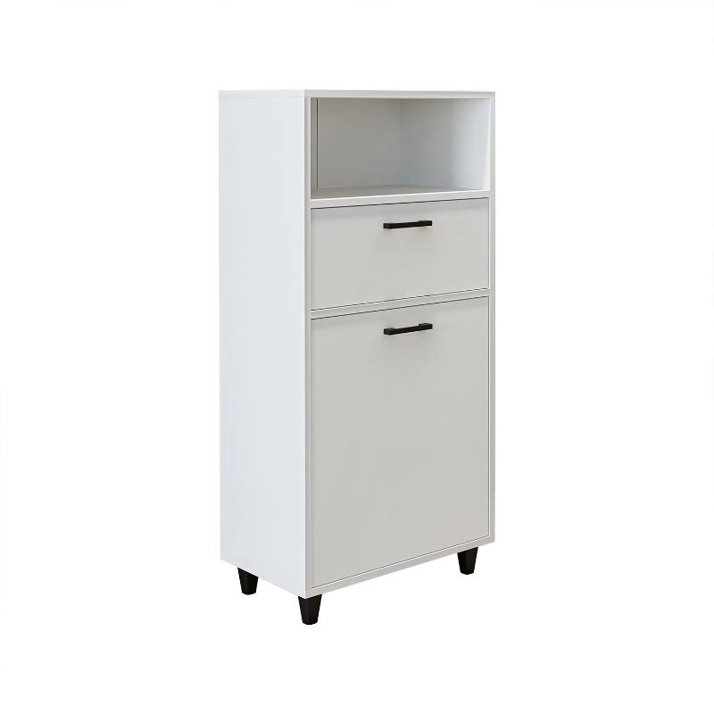Mobile lavanderia colonna bagno cesto portabiancheria 60xH125 bianco Sirena