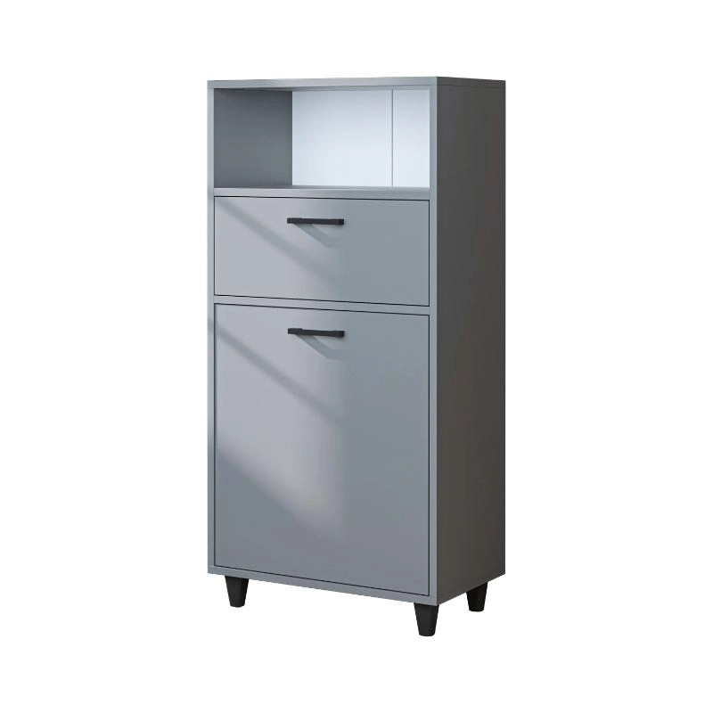 Mobile lavanderia colonna bagno cesto portabiancheria 60xH125 grigio Sirena