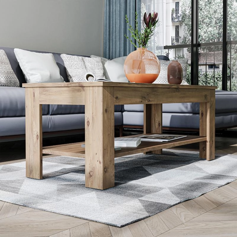 Tavolino soggiorno moderno salotto design 110xH45 cm rovere Bosco