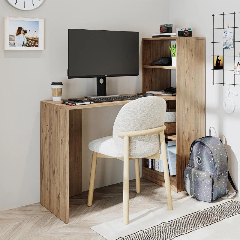 Scrivania moderna mobile libreria attrezzata 120xH122 cm rovere Lume