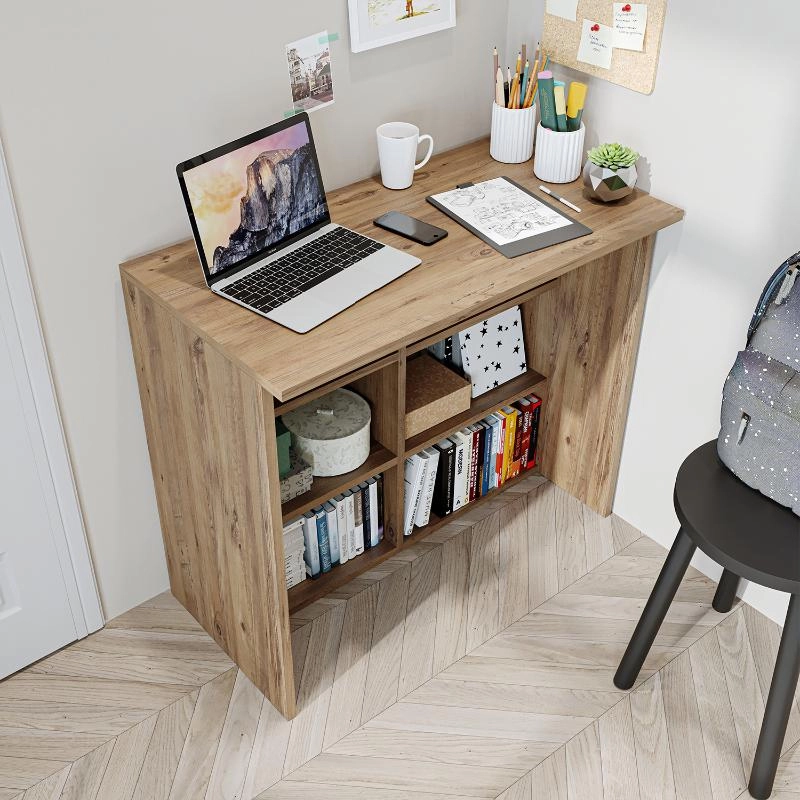 Scrivania ufficio moderna lineare libreria 85xH74 cm rovere Duty