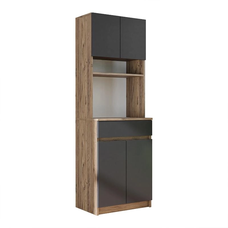 Mobile da cucina dispensa multiuso 60xH180 cm rovere antracite Moka