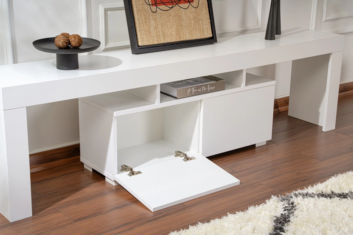 Mobile porta tv moderno terra 180xH50 cm bianco opaco Carin