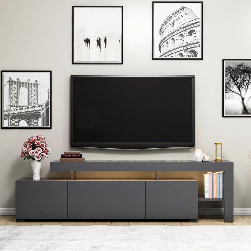Mobile porta tv moderno terra led 192xH53 cm antracite Chita