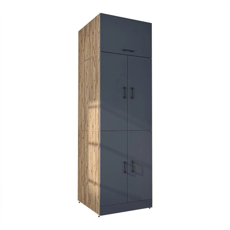 Armadio chiuso mobile lavatrice ripiani ribalta 70xH230 rovere antracite Shine