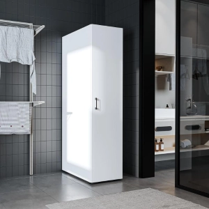 Colonna mobile armadio portascope lavanderia 45xH185 cm bianco Shine