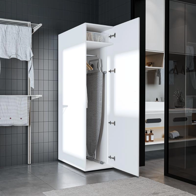 Colonna mobile armadio portascope lavanderia 45xH185 cm bianco Shine