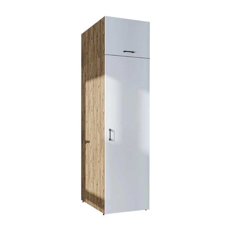 Colonna mobile armadio portascope lavanderia 60xH230 cm rovere bianco Shine-2