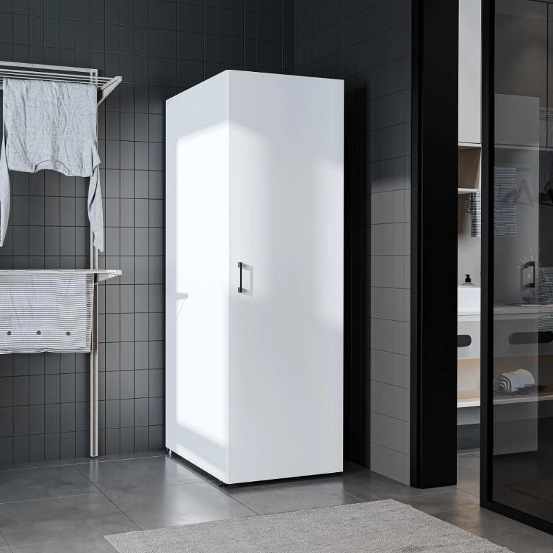 Colonna mobile armadio portascope lavanderia 60xH185 cm bianco Shine