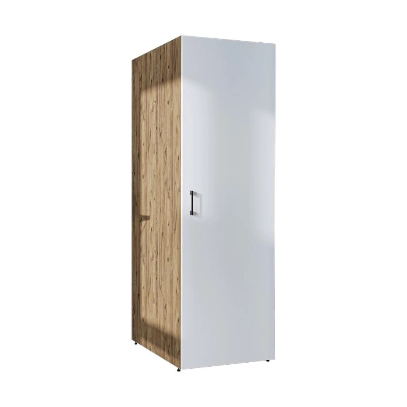 Colonna mobile armadio portascope lavanderia 60xH185 cm rovere bianco Shine