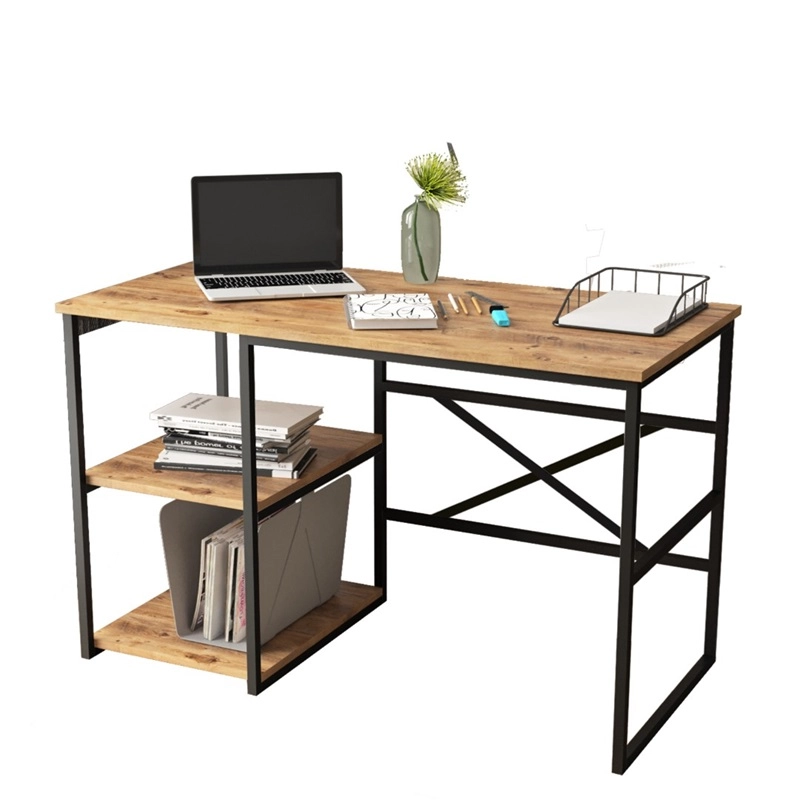 Scrivania consolle moderna ufficio 120xH75 cm industrial rovere nero Victoria-S