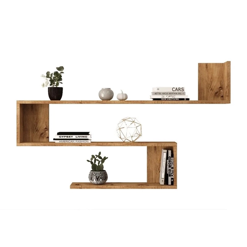 Mensola libreria 120xH71 cm pensile da parete design moderno rovere Boa