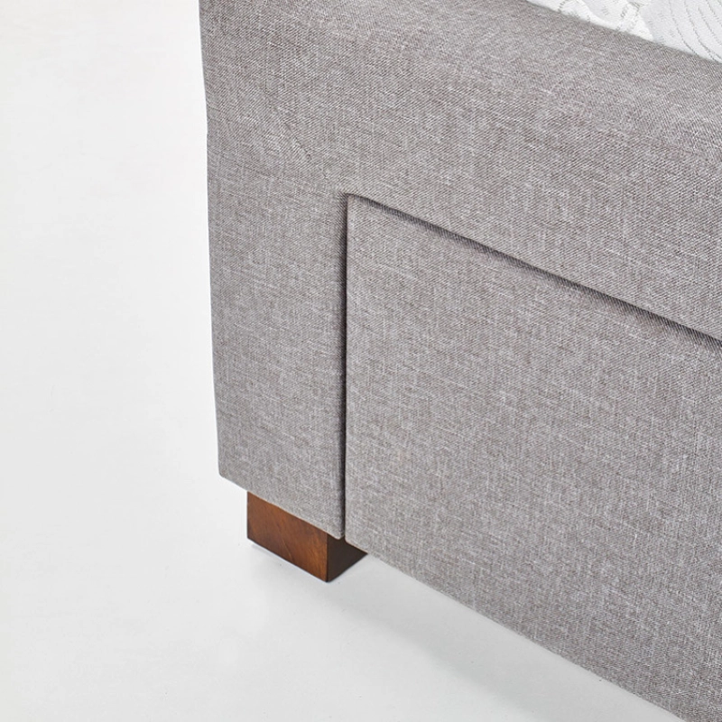 Letto matrimoniale contenitore 160x200 in tessuto grigio cassettoni Venezia