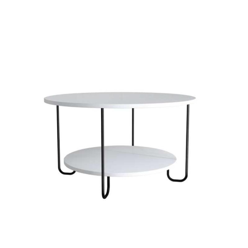 Tavolino soggiorno moderno design 80xH80 bianco Kansas