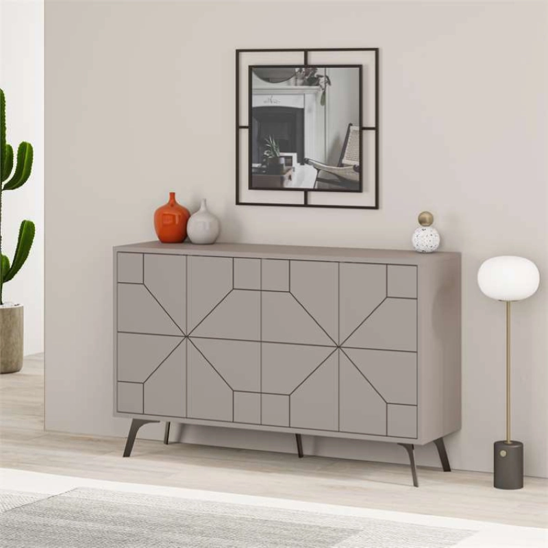 Credenza madia moderna design 123xH77 4 ante tortora Masai
