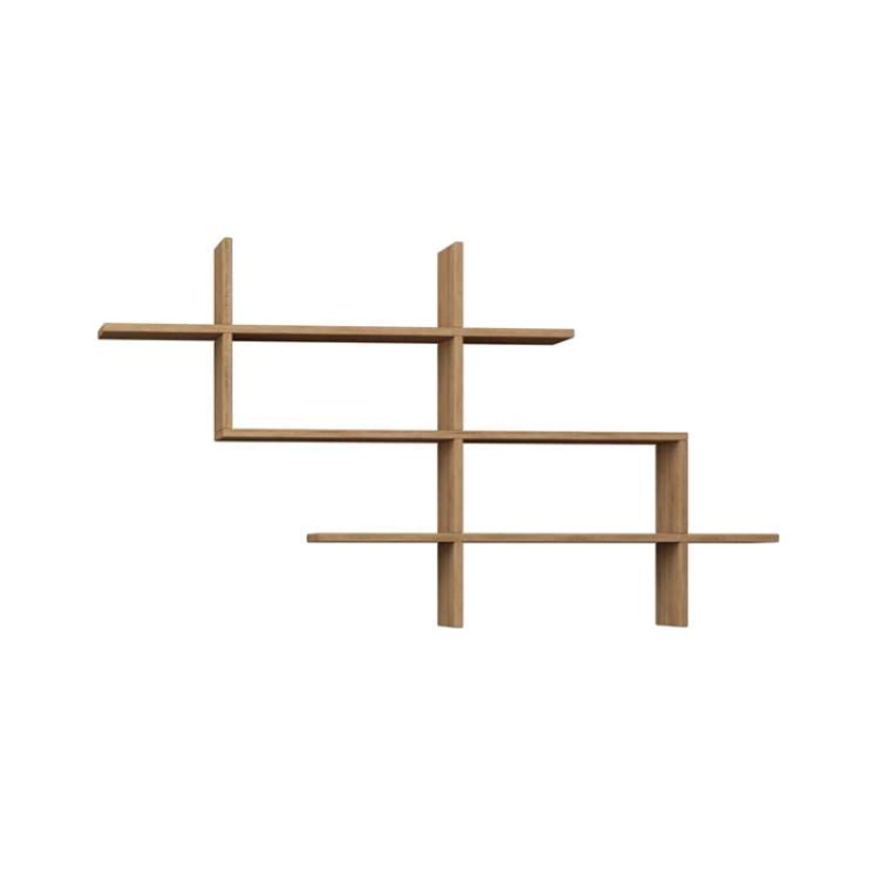Mensola libreria 150xH82 cm pensile da parete design moderno rovere Gerd