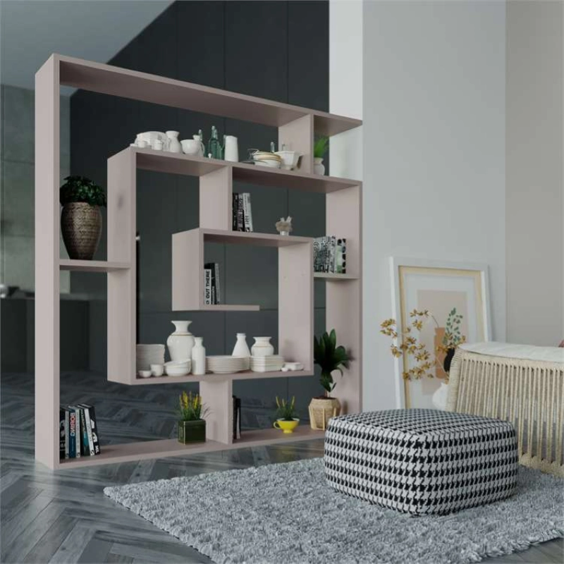 Libreria moderna design soggiorno 125xH129 tortora Maze