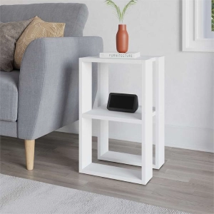 Comodino moderno design libreria 34xH55 bianco Cesar