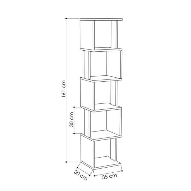 Libreria moderna design soggiorno ufficio 35xH161 bianco tortora Becca
