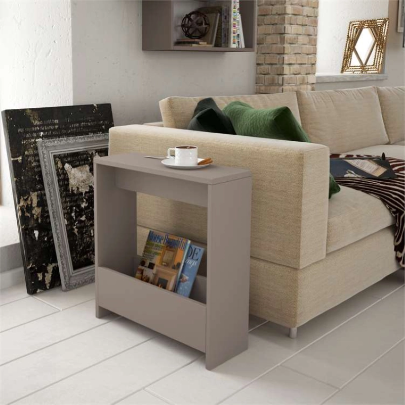 Tavolino soggiorno moderno servitore 55xH60 cm tortora Melvin