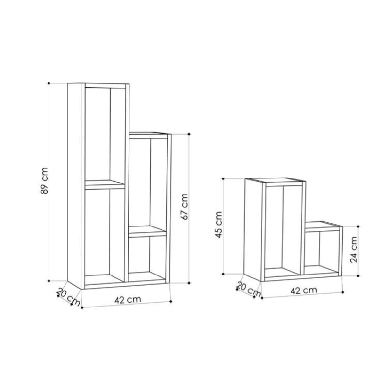Libreria moderna fioriera portapiante design 42xH89 cm antracite Edera