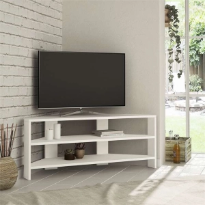 Mobile porta tv moderno angolare design 110xH45 cm bianco Dave