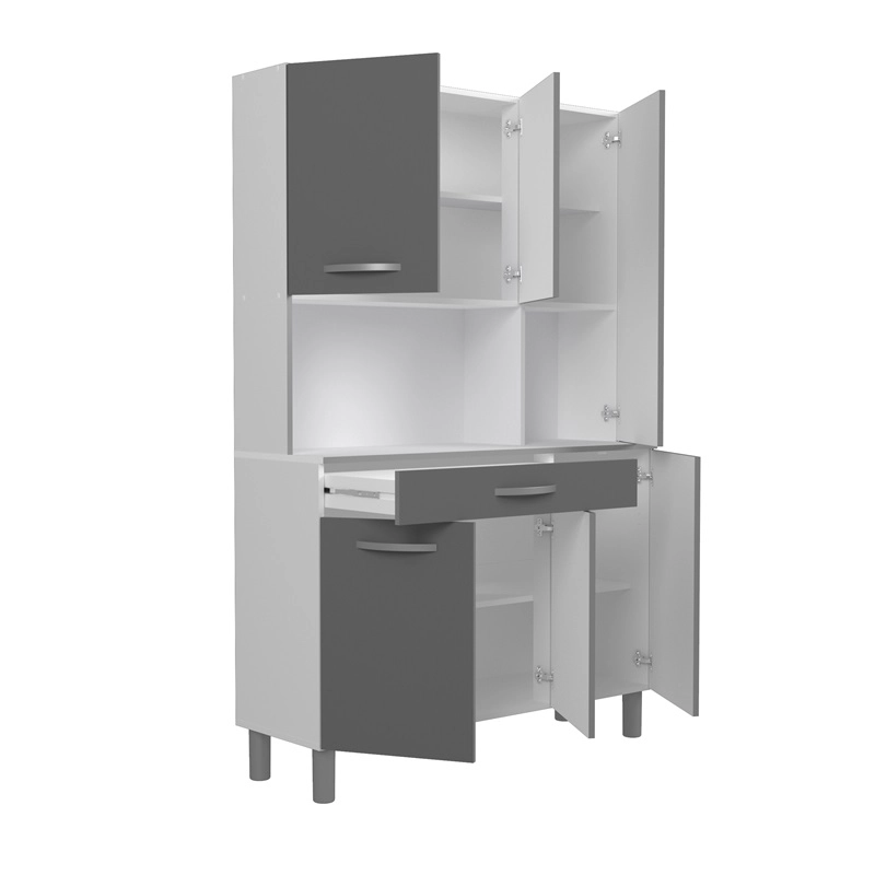 Mobile da cucina moderno dispensa multiuso 120xH185 cm grigio Comer
