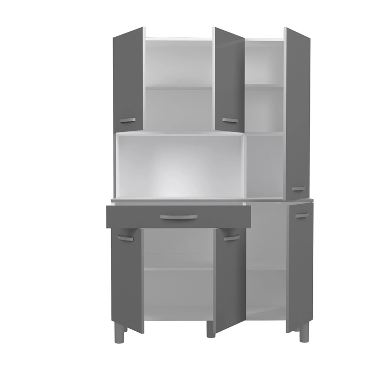 Mobile da cucina moderno dispensa multiuso 120xH185 cm grigio Comer
