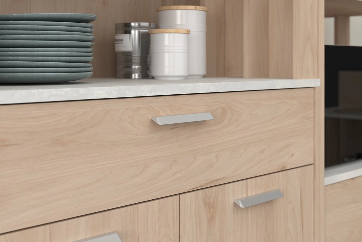 Mobile da cucina dispensa multiuso microonde 83xH182 cm rovere bianco Cooking