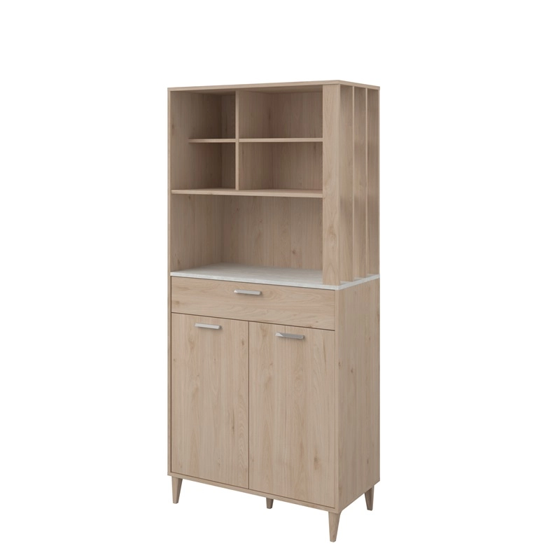 Mobile da cucina dispensa multiuso microonde 83xH182 cm rovere bianco Cooking
