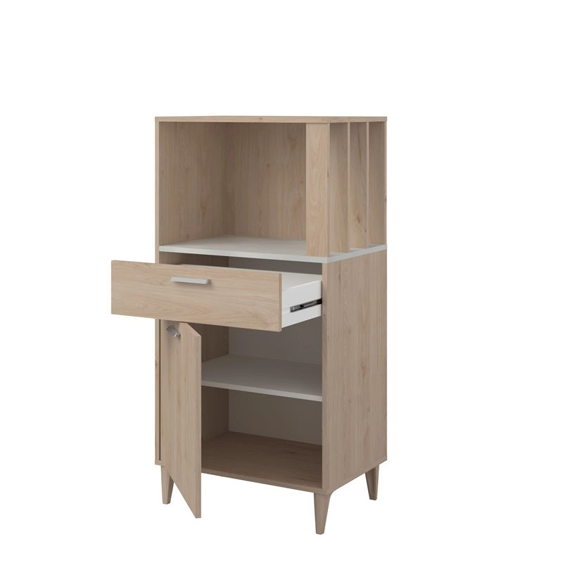 Mobile da cucina dispensa multiuso microonde 60xH120 cm rovere bianco Cooking