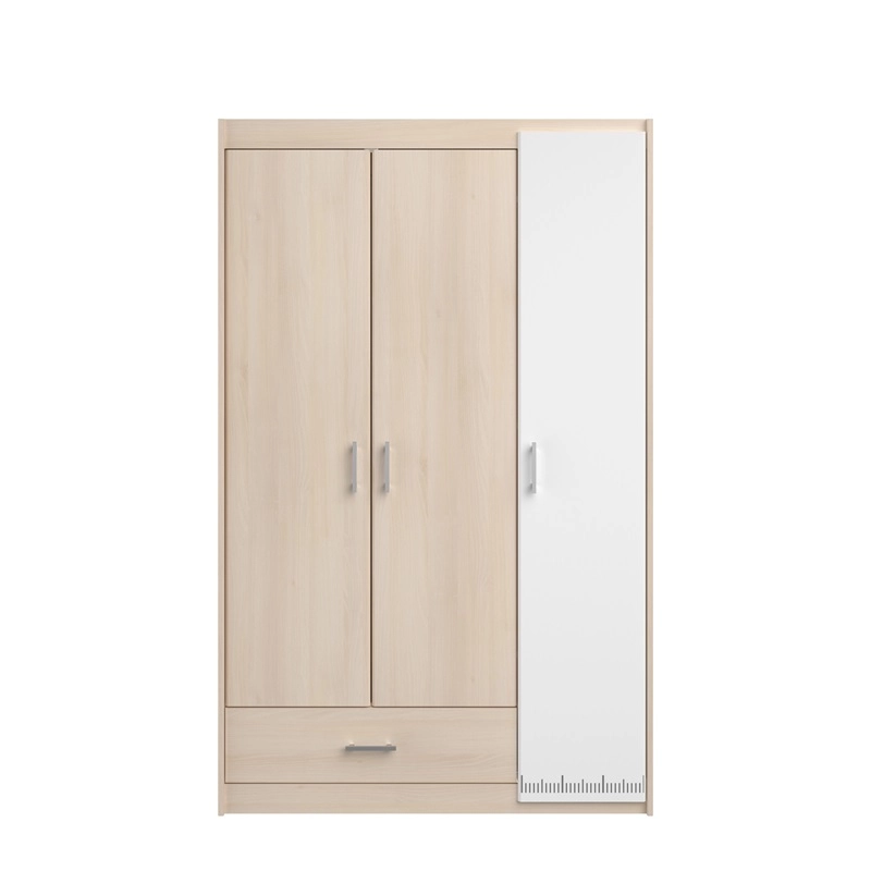 Cameretta completa bambini letto singolo rovere bianco Star-2