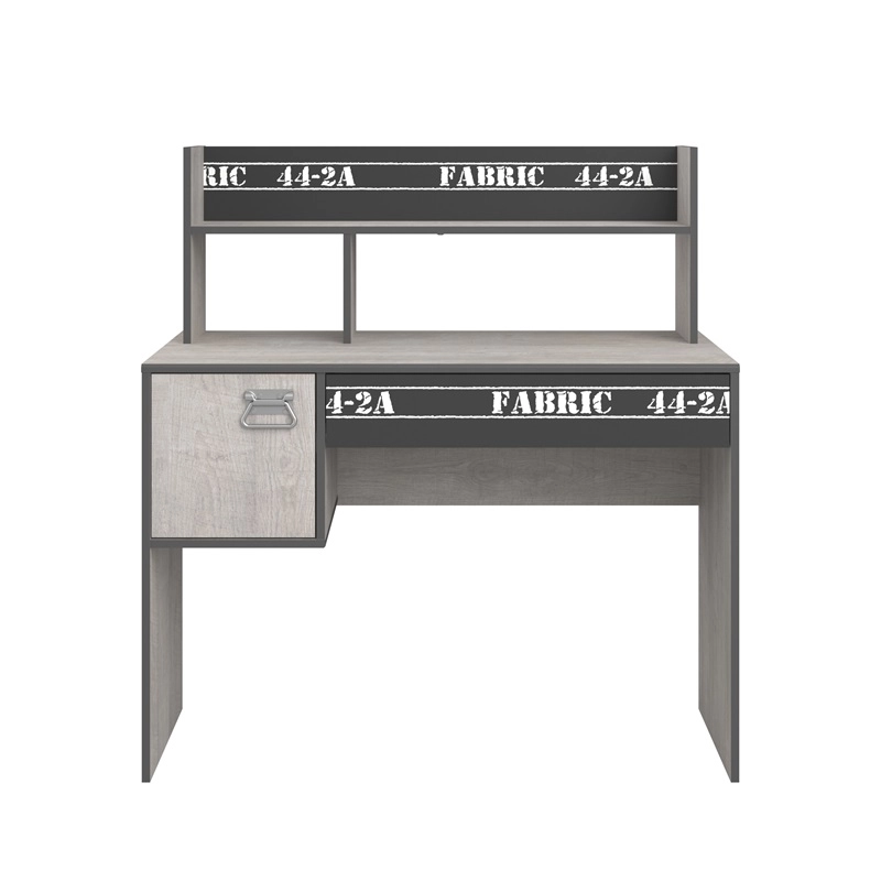 Scrivania moderna studio cameretta bambini 1 anta 1 cassetto grigio antracite Vibes