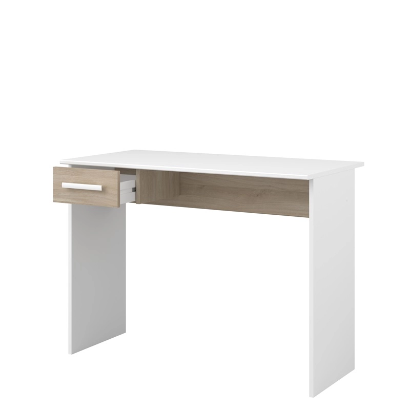 Scrivania ufficio moderna design 1 cassetto L101xP50 cm bianco rovere Nomo