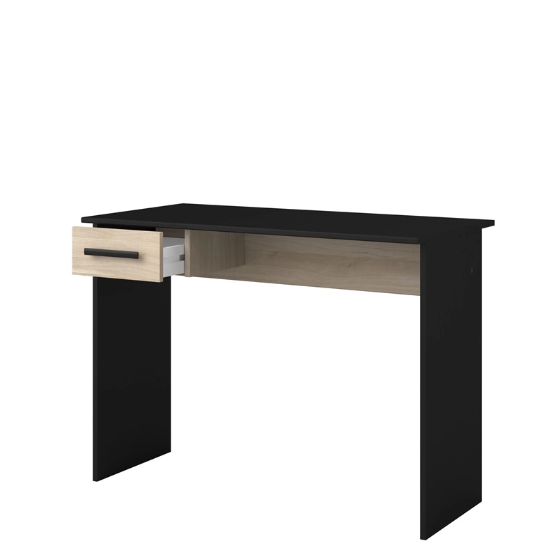 Scrivania ufficio moderna design 1 cassetto L101xP50 cm nero rovere Nomo