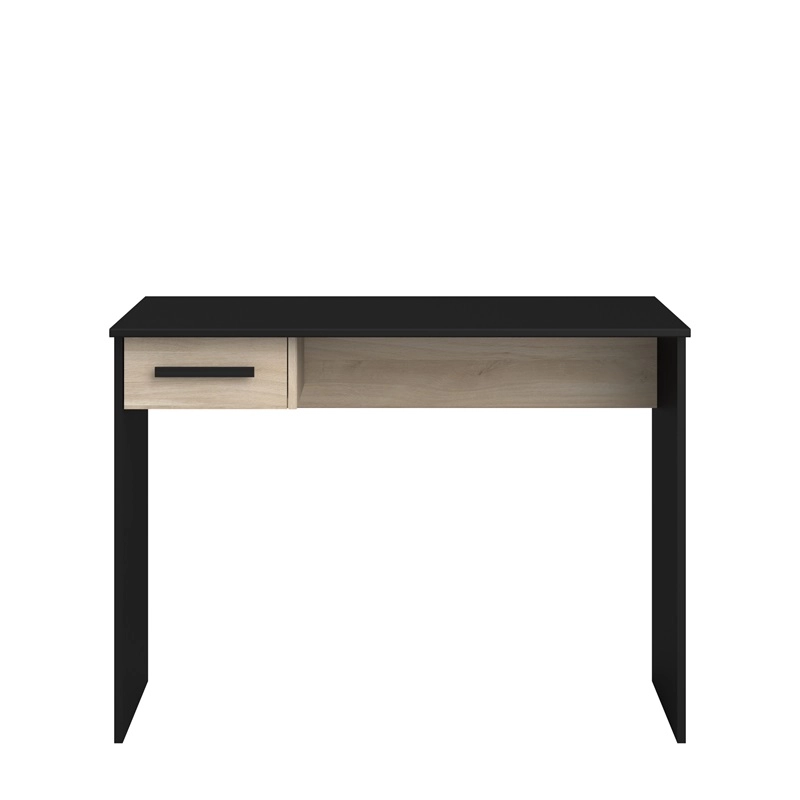 Scrivania ufficio moderna design 1 cassetto L101xP50 cm nero rovere Nomo