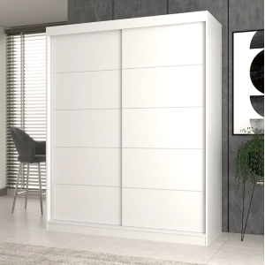 Armadio ante scorrevoli moderno 160xH200 cm bianco Quasar