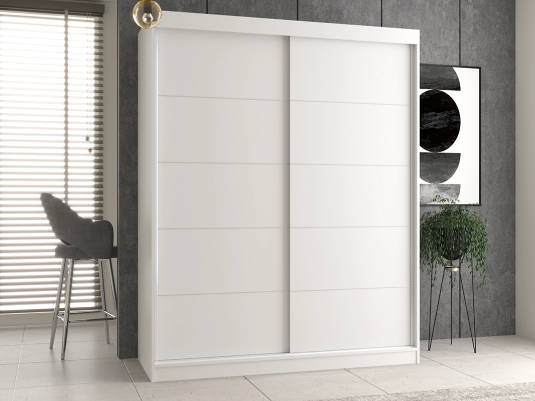 Armadio ante scorrevoli moderno 160xH200 cm bianco Quasar