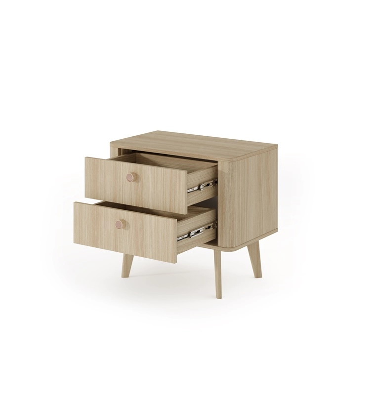 Comodino moderno 2 cassetti design 63xH57 rovere Callisto