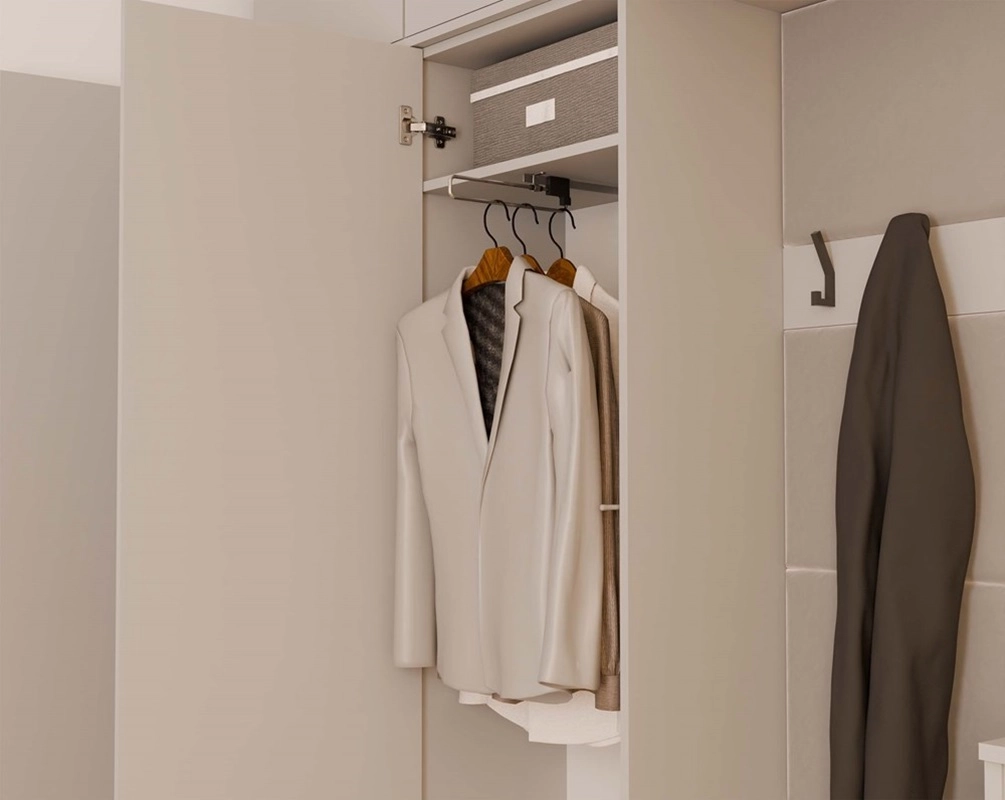 Mobile ingresso moderno 200xH238 cm cassapanca beige Berlino
