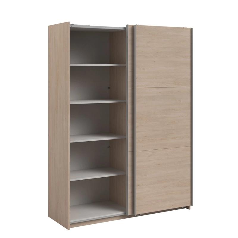 Armadio ante scorrevoli moderno 148xH203 cm rovere Roy